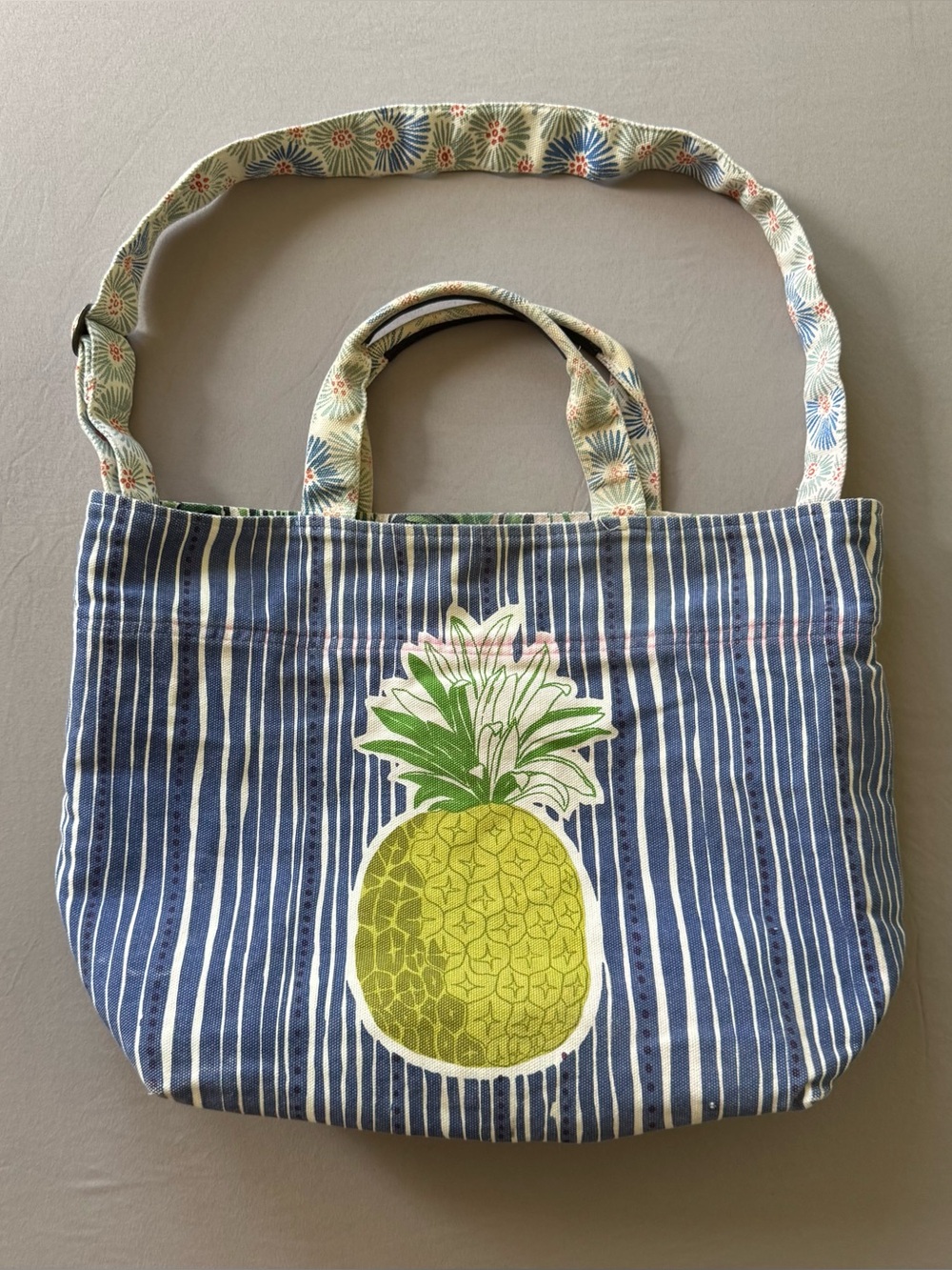 Anthropologie Lucky Penny Tropical Canvas Tote Bag